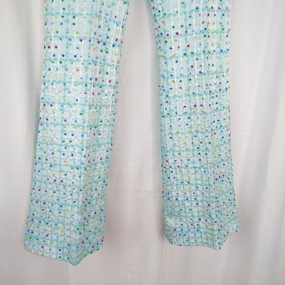 Vintage Sassia Blue Pants Small Silk Polka Dot - Picture 4 of 8